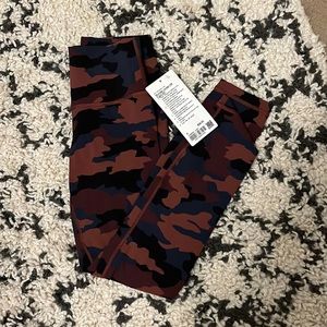 NWT lululemon wunder under high rise camo legging 25” inseam